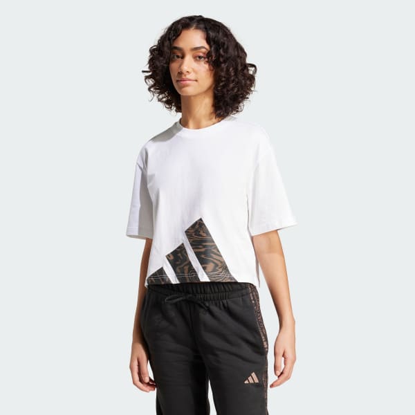 Blanco Polera Essentials Seasonals Animal Big Logo Boyfriend