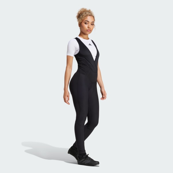 Black Winter Essentials Padded Cycling Long Bib Tights