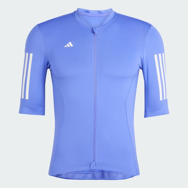 Blau Tempo 3-Streifen Radtrikot
