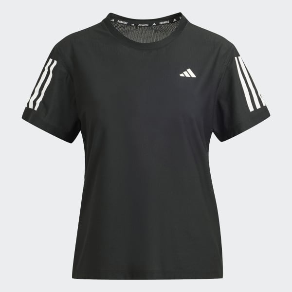 adidas Own The Run Tee - Black | Free Shipping with adiClub