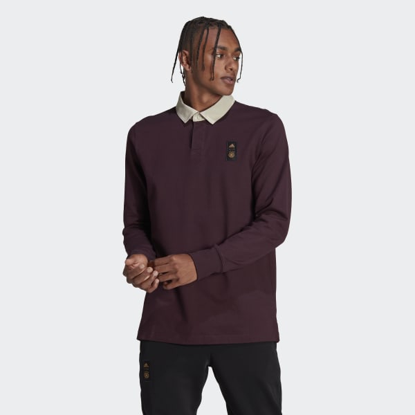 Rood Duitsland Lifestyler Poloshirt met Lange Mouwen RG805
