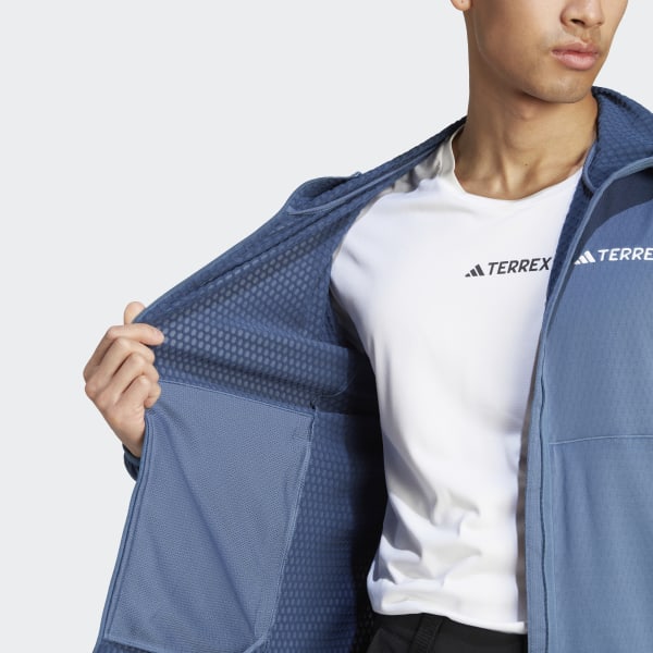adidas TERREX XPERIOR Men\'s - Running Trail Blue | US JACKET HOODED FLEECE | LIGHT adidas