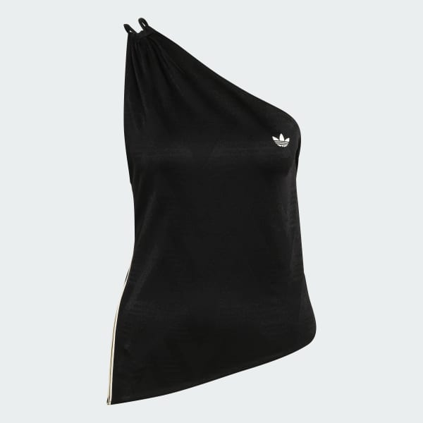 Svart ROUCHED ONE SHOULDER TOPP