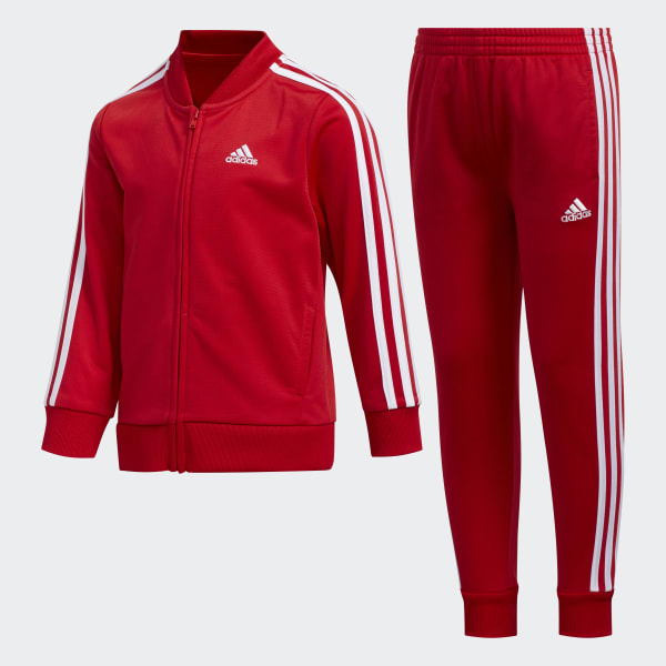 red adidas pants and jacket