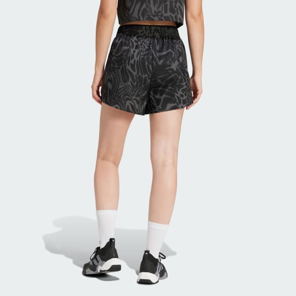 Negro Shorts de entrenamiento estampado integral Train Essentials