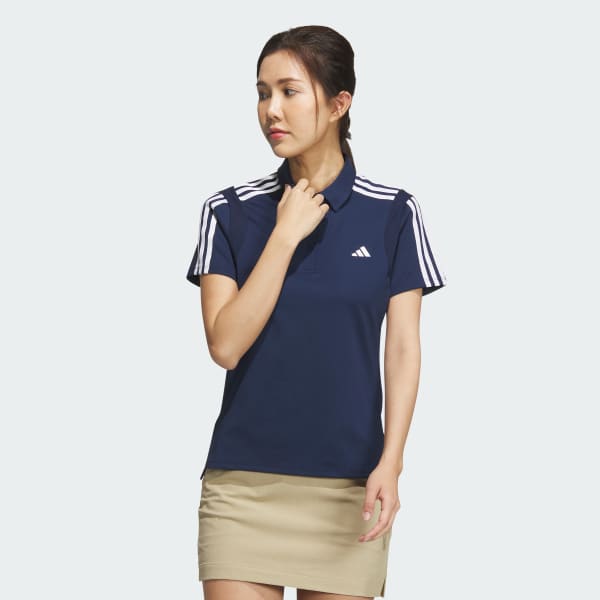 Blue HEAT.RDY 3-Stripes Short Sleeve Polo Shirt
