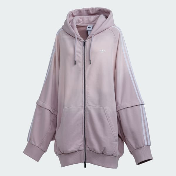 Rosa Sudadera con Gorro Teamgeist Adilenium Season 4 Oversize con Efecto Lavado y Cierre Frontal