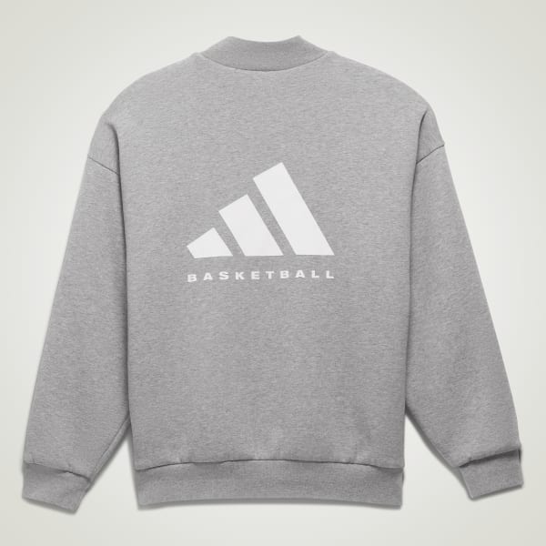 Grey adidas Basketball Heather Crew Sweatshirt