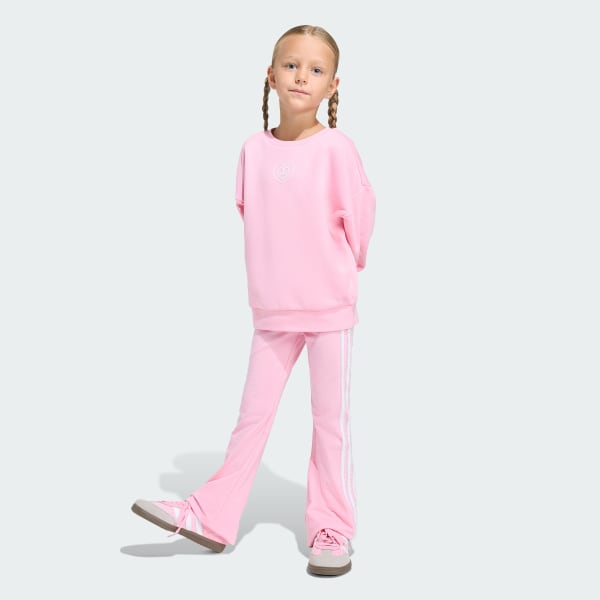 Pink ADIDAS ALICE IN WONDERLAND CREW FLARED LEGGINGS SET