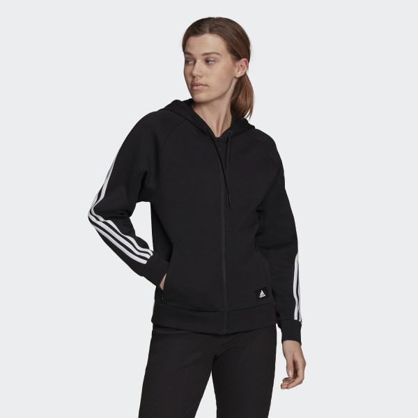 adidas Sportswear Future Icons 3-Stripes Hooded Track Jacket - Black ...