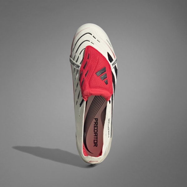 White Predator Elite Fold-Over Tongue Firm Ground Boots
