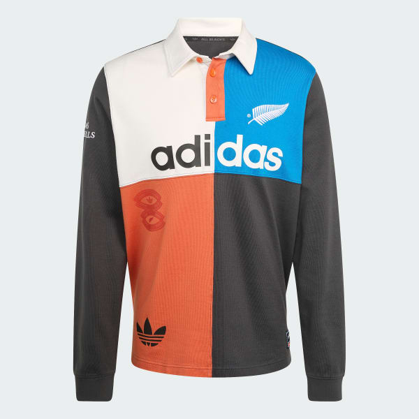 สีเทา เสื้อโปโลรักบี้ ADIDAS ORIGINALS & ALL BLACKS HERITAGE