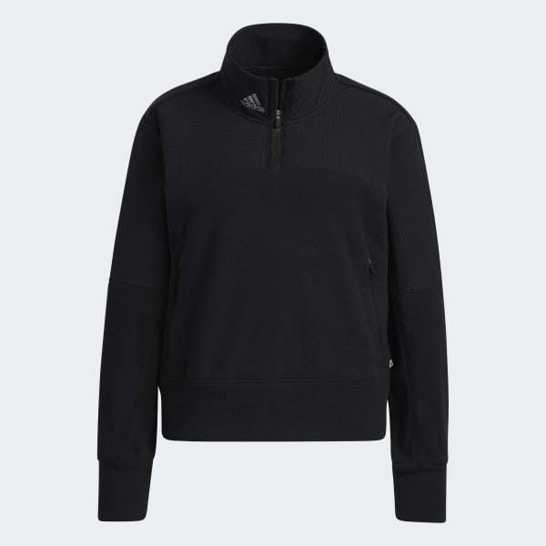 Preto Casaco de Fecho a 1/4 em Fleece VW474