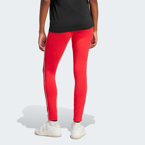 Vermelho Leggings de Cintura Subida Essentials