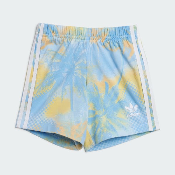 สีน้ำเงิน ชุดเสื้อยืดและกางเกงขาสั้นสำหรับเด็ก