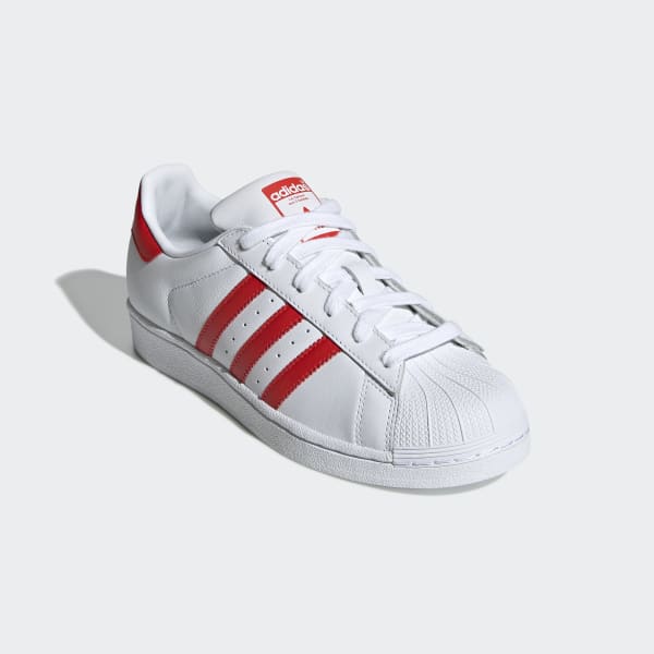 red adidas superstar shoes