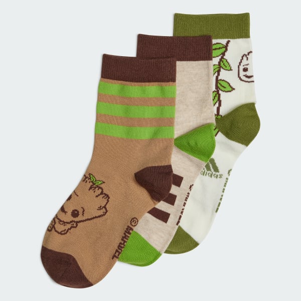 Cinza Meias Infantis I Am Groot da Marvel 3 Pares