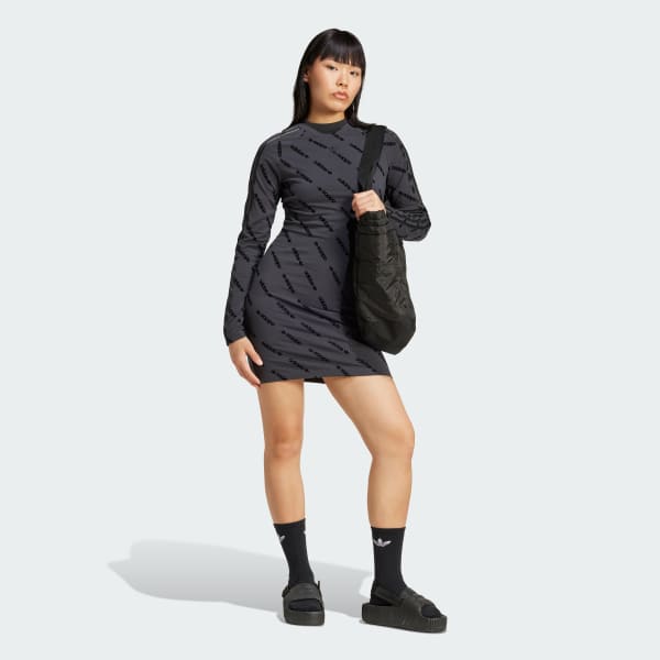 Grau Monogram Bodycon Dress