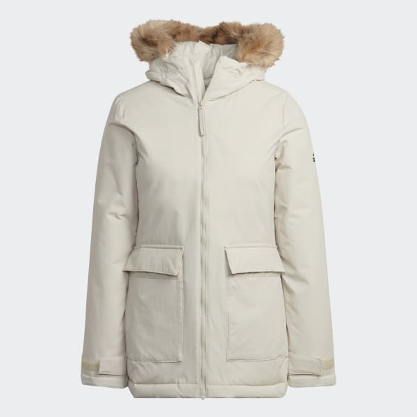 beige Utilitas Parka met Capuchon AV267