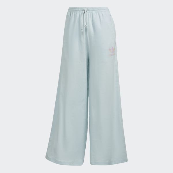 Blauw 7/8 Linen Wide Leg Broek SW712