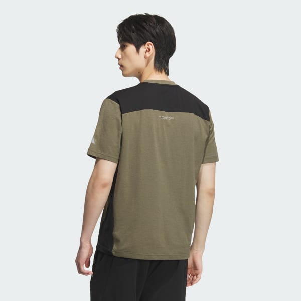 グリーン アディダスアダプテーション ダブルニット半袖Tシャツ