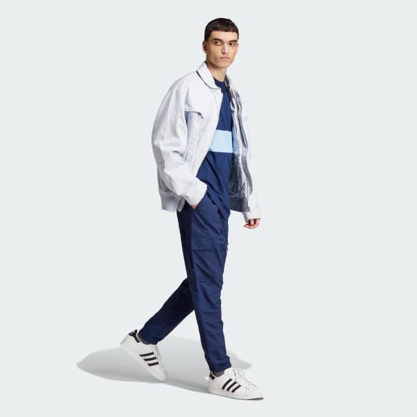 blauw 3-Stripes Panel T-shirt