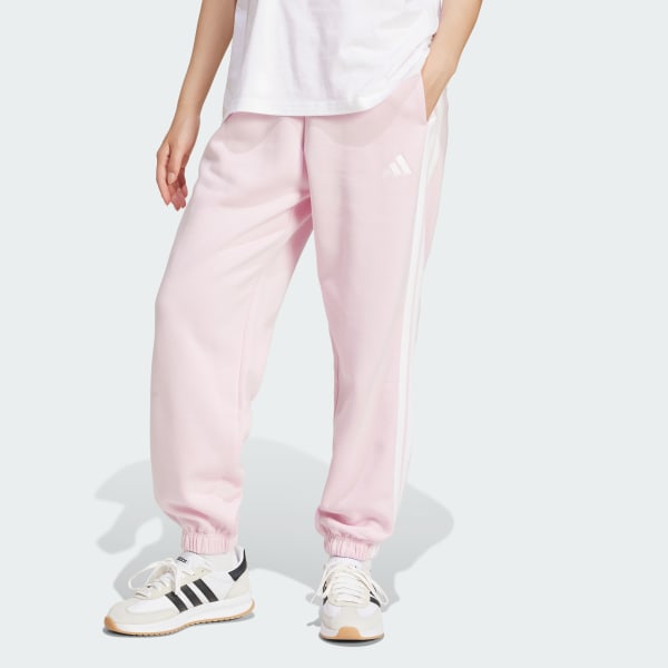 Essentials 3-Stripes Fleece Loose-Fit Pants