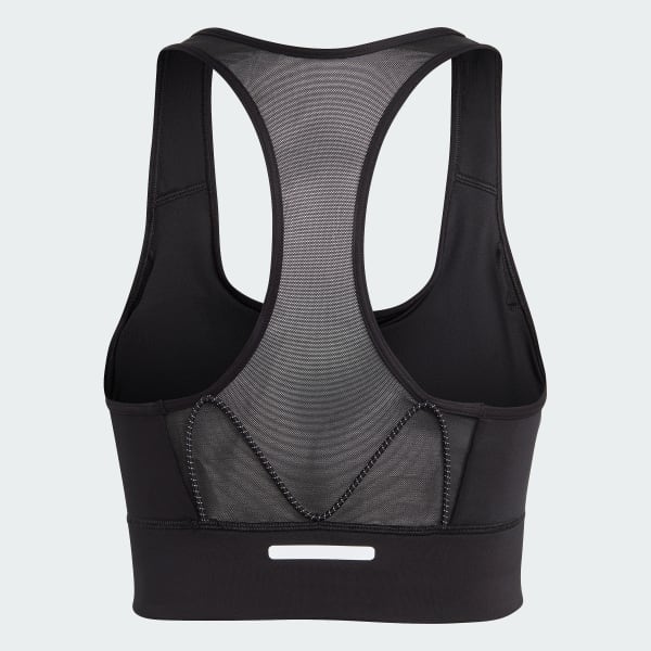 adidas Performance RUN - Medium support sports bra - white/black
