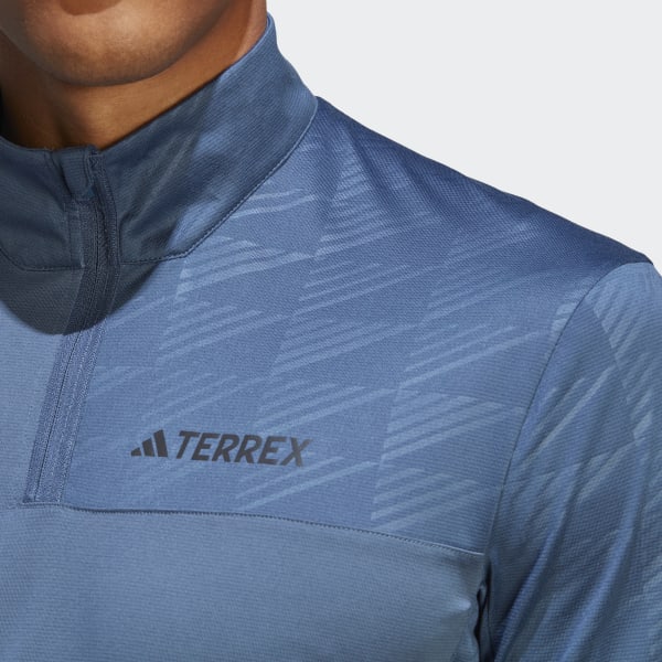 modrá Tričko Terrex Multi Half-Zip Long Sleeve