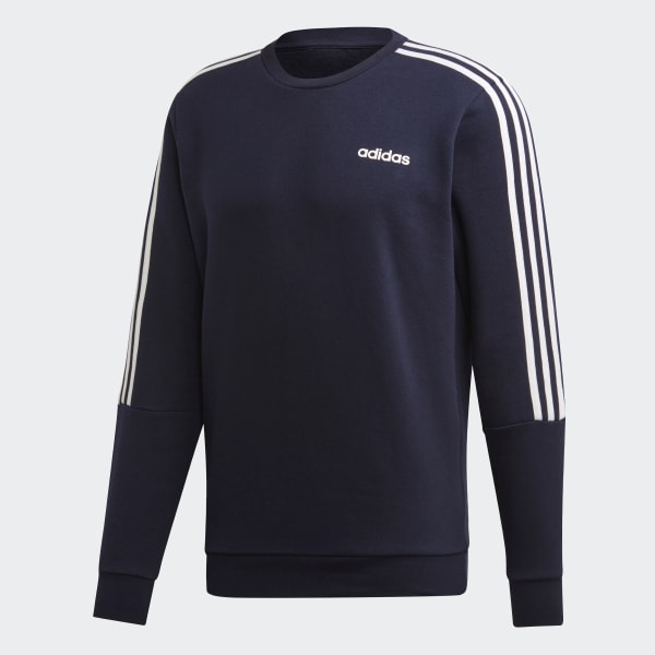 adidas 3 Stripes Crew Sweatshirt Blue adidas New Zealand