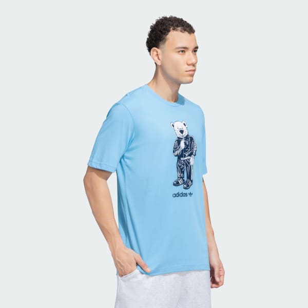 Blue adidas Originals Trefoil Bear Tee
