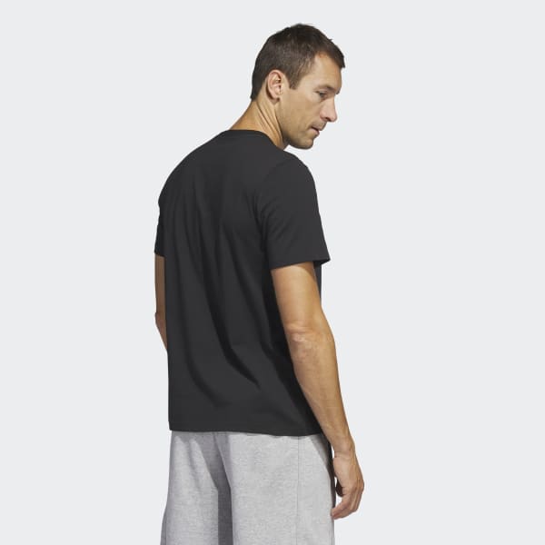 สีดำ เสื้อยืดพิมพ์ลาย Multi Linear Sportswear (แขนสั้น)