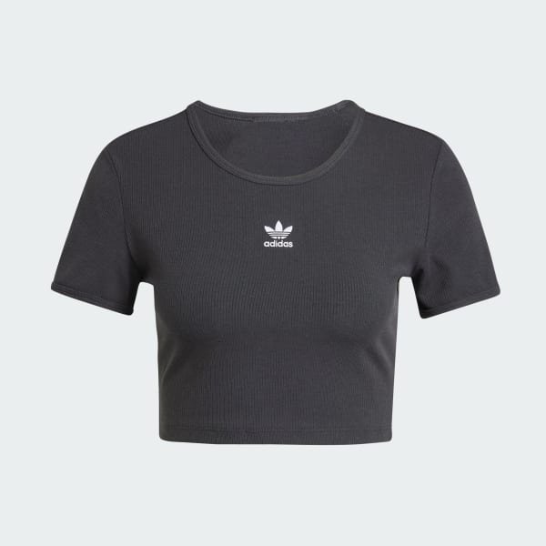 Black Essentials Ribbed Tee