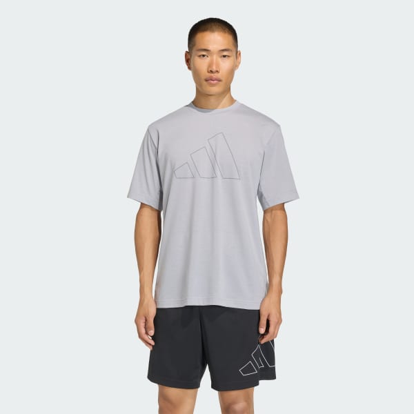 สีเทา เสื้อยืดโลโก้ WORKOUT ESSENTIALS FEELREADY