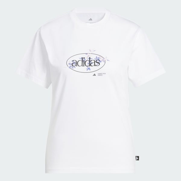 White Elements Radiate Floral Graphic Tee