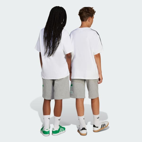 สีเทา กางเกงขาสั้นทรงโอเวอร์ไซส์ Trefoil Big Logo Execution