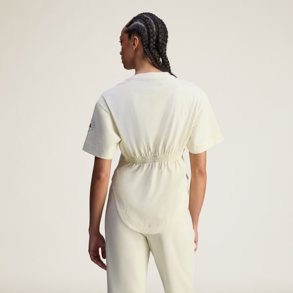 Beige adidas by Stella McCartney Sportswear Curved Hem T-skjorte