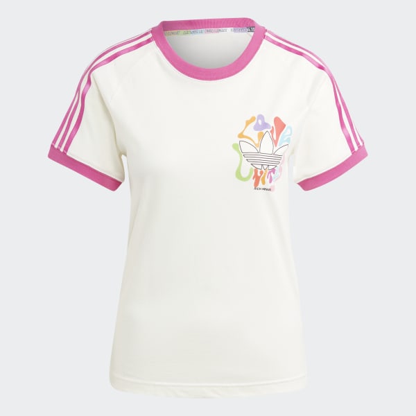 Weiss PRIDE RM 3-Streifen T-Shirt