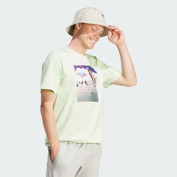 Verde Camiseta Estampada Landscape Badge