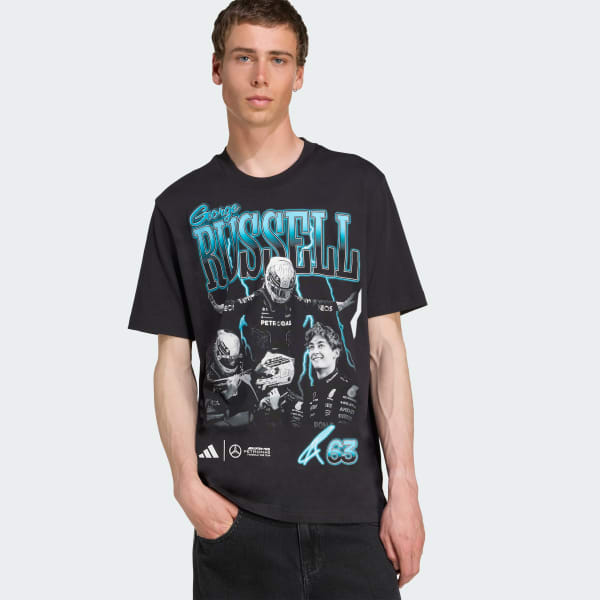 Noir T-shirt graphique George Russell Mercedes - AMG Petronas Formula One Team