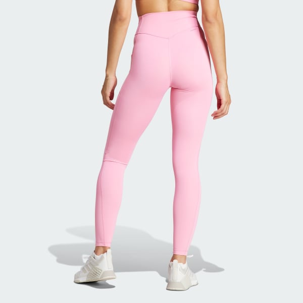 NWT Adidas Women's Essentials High Waist Leggings Size LARGE Pink GM5565  Logo