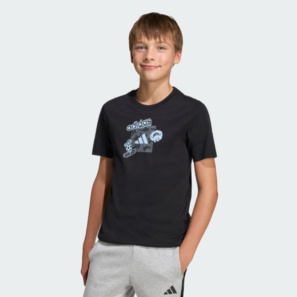 Negro CAMISETA CAMUFLADA CON GRÁFICO PARA NIÑOS