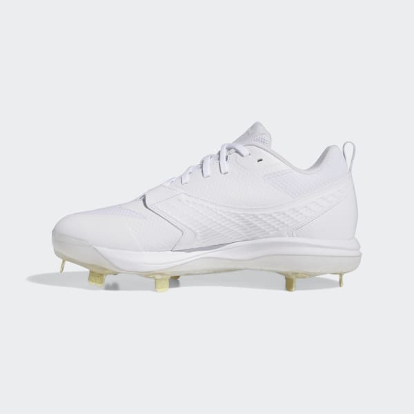 All white 'metal baseball cleats cheap