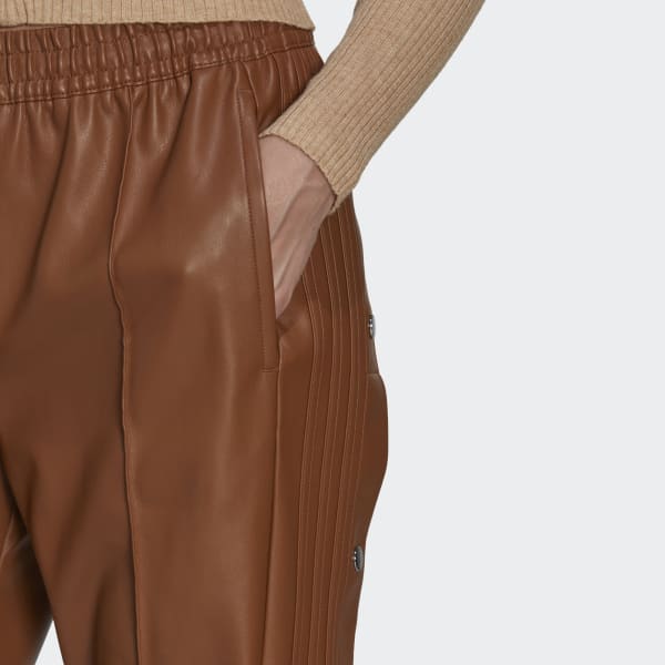 Brown Centre Stage Faux Leather Adibreak Pants
