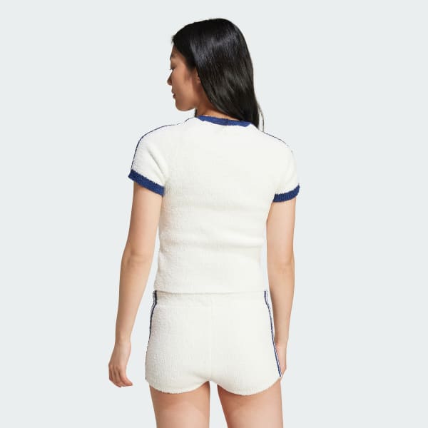 Branco Camiseta Malha Premium Fully Fashioned