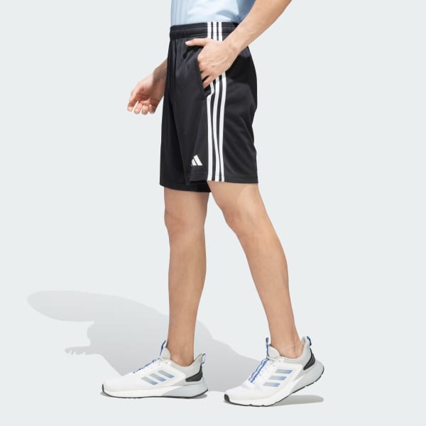 Black 3-Stripes Logo Shorts