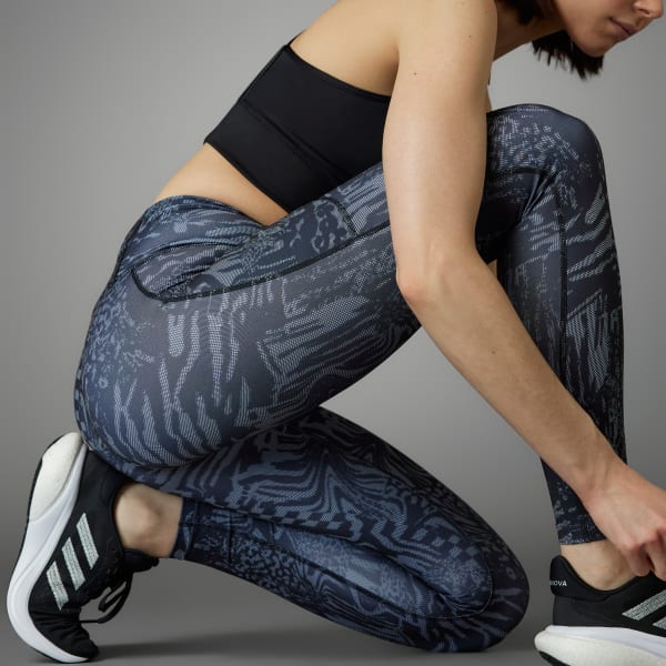 Negro Mallas estampadas 7/8 Daily Run Icons