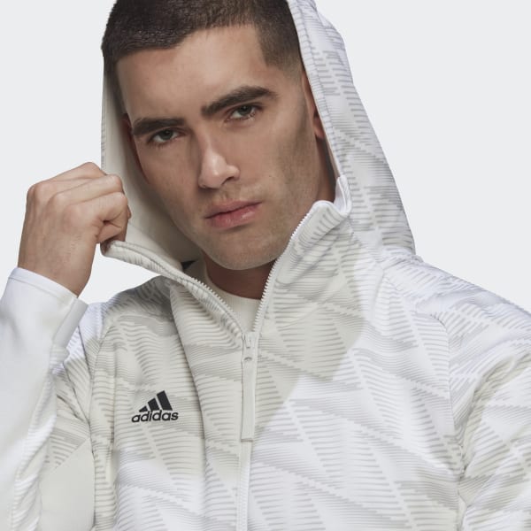 Blanco Polera con Capucha Designed for Gameday Cierre Frontal QY188