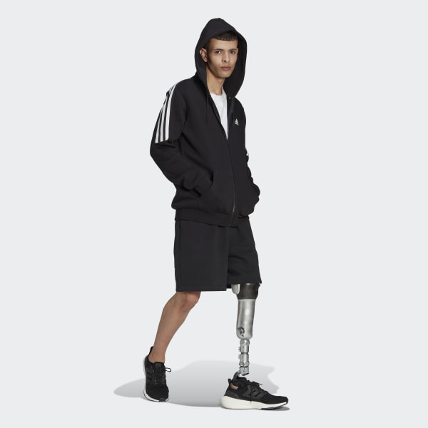 Schwarz Future Icons 3-Streifen Fleece Kapuzenjacke