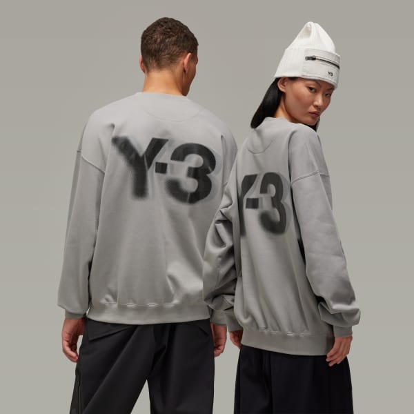 สีเทา เสื้อกันหนาวคอกลมโลโก้ Y-3